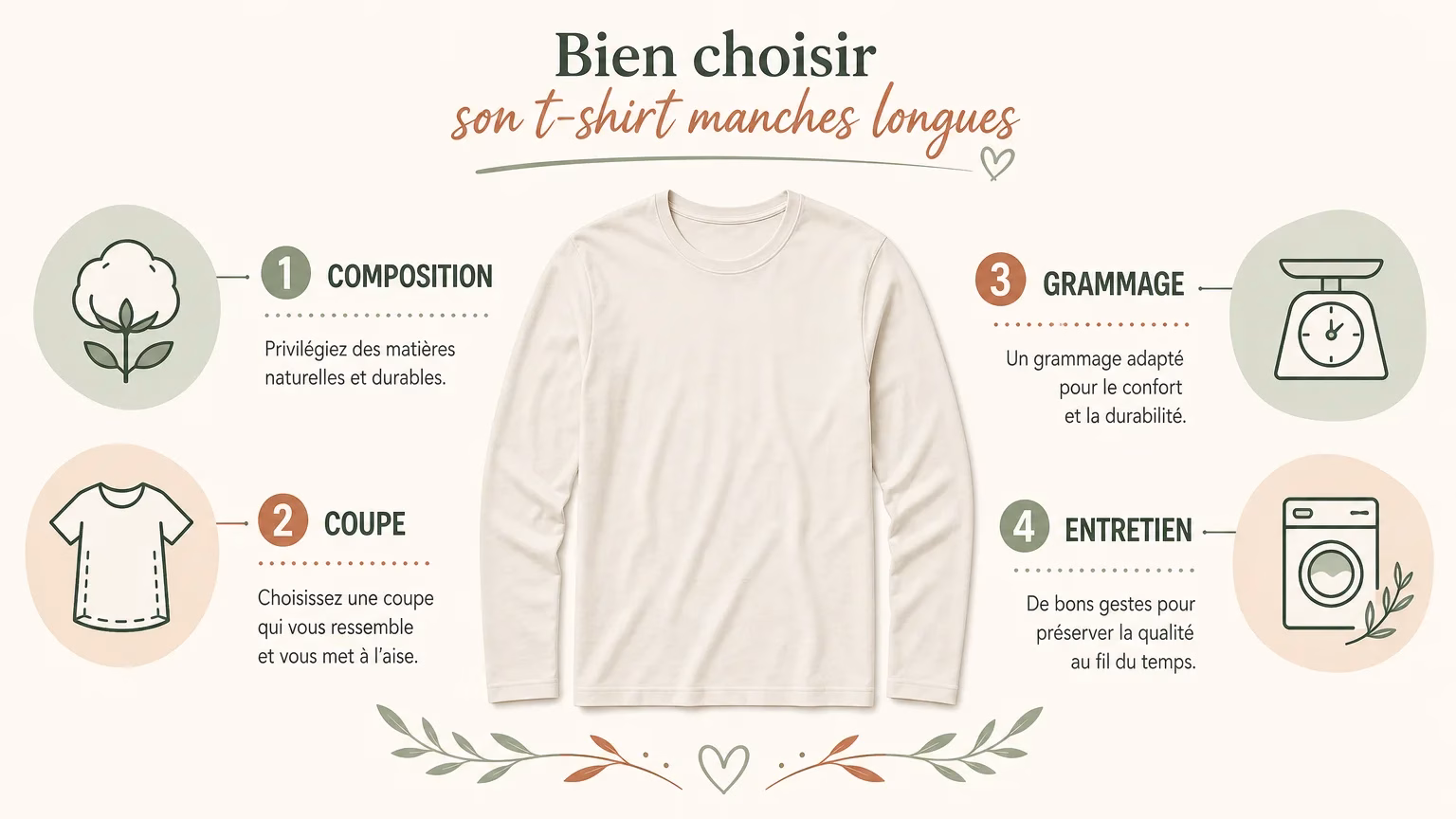 Checklist pour choisir un t-shirt à manches longues en coton bio
