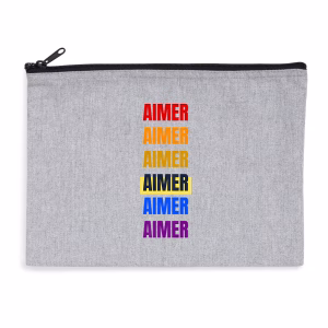 Pochette LGBT zippée recyclée Aimer