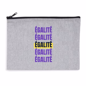 Pochette féministe zippée recyclée Égalité