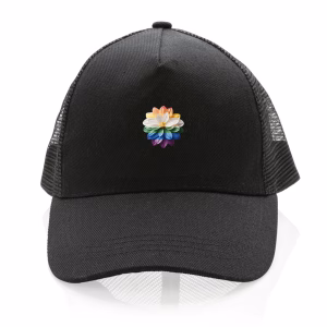 Casquette LGBT trucker 100% recyclée fleur arc-en-ciel