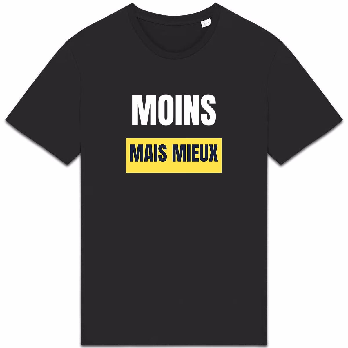 T-shirt écologie noir Moins mais mieux