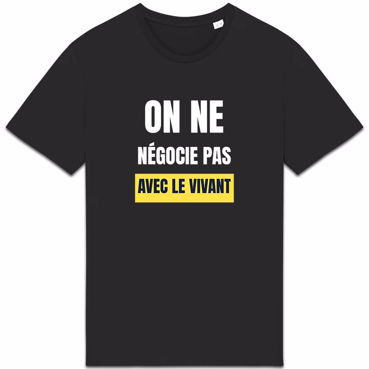 T-shirt écologie noir On ne négocie pas avec le vivant
