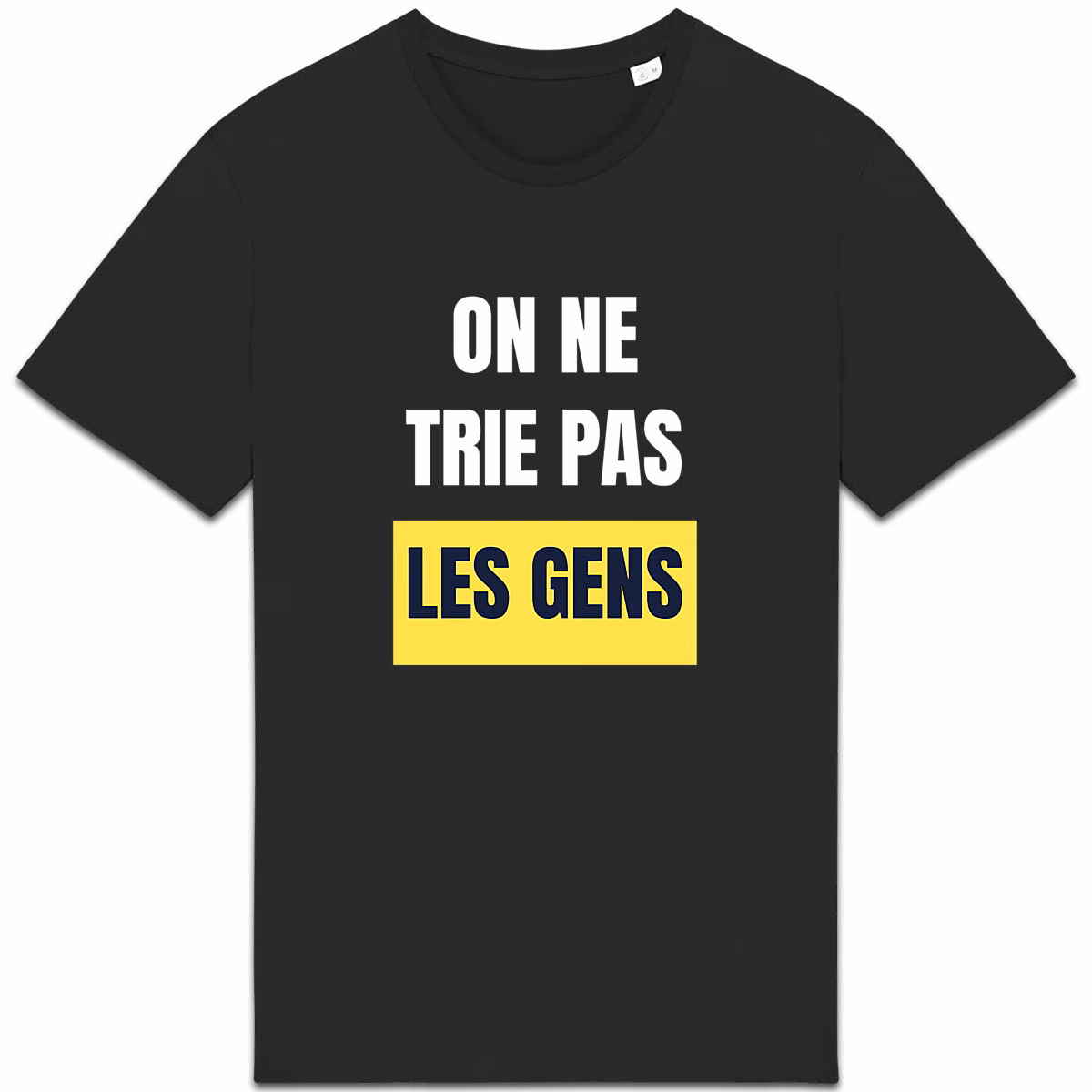 T-shirt vivre ensemble noir On ne trie pas les gens