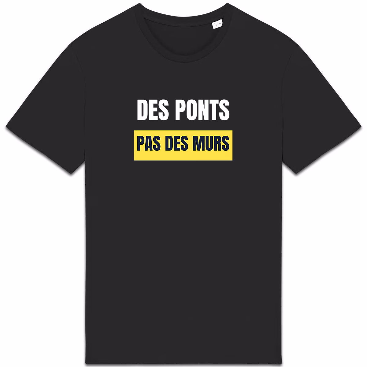 T-shirt vivre ensemble noir Des ponts pas des murs