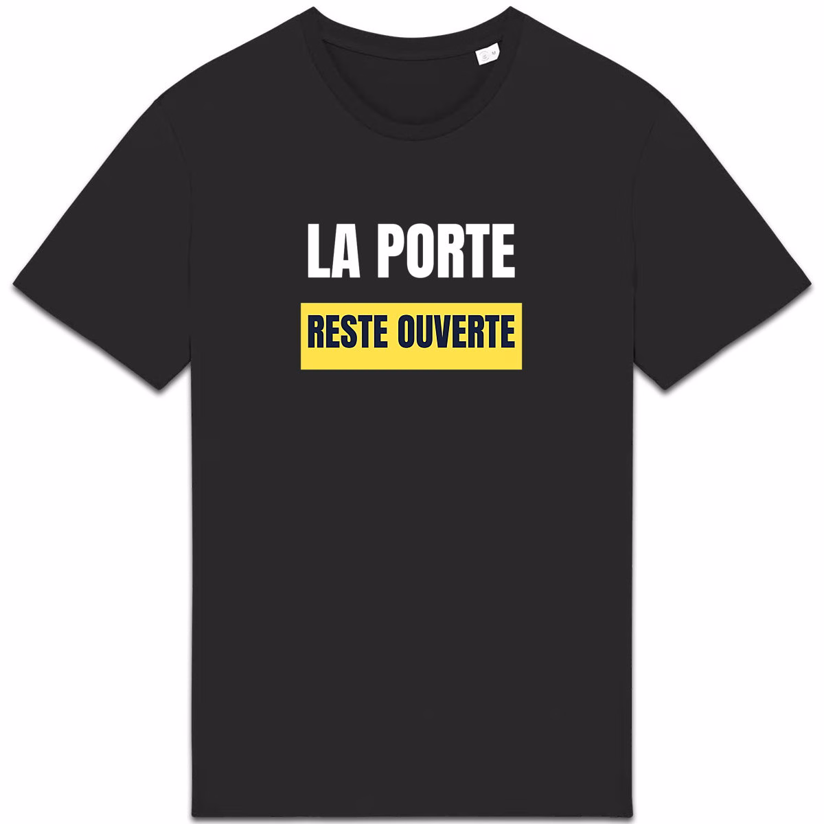 T-shirt vivre ensemble noir La porte reste ouverte