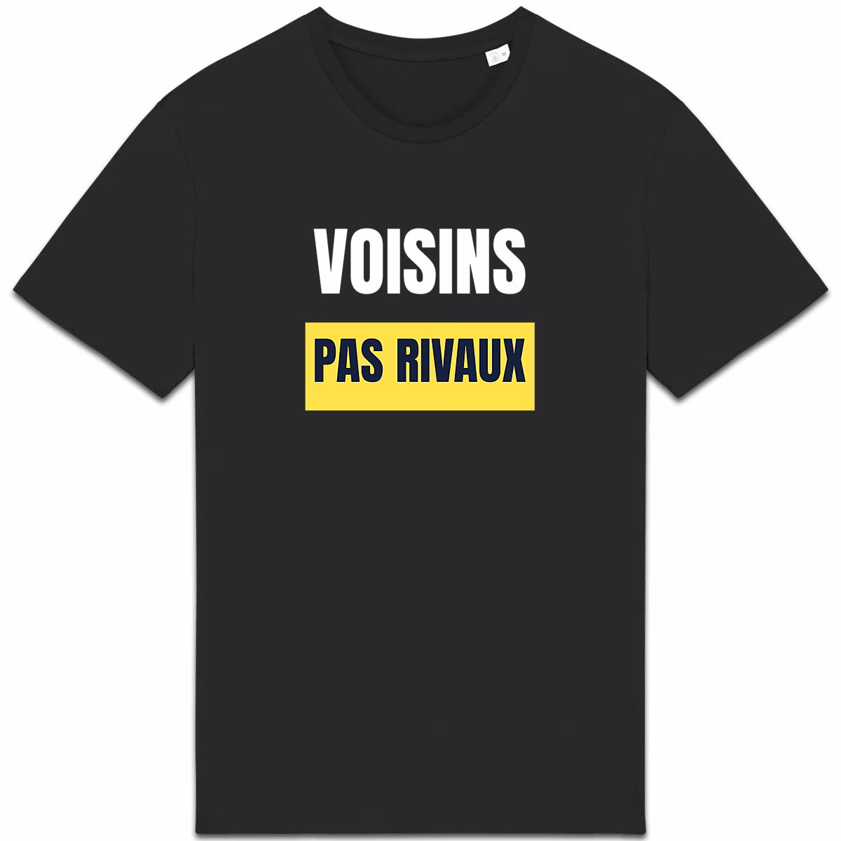 T-shirt vivre ensemble noir Voisins pas rivaux