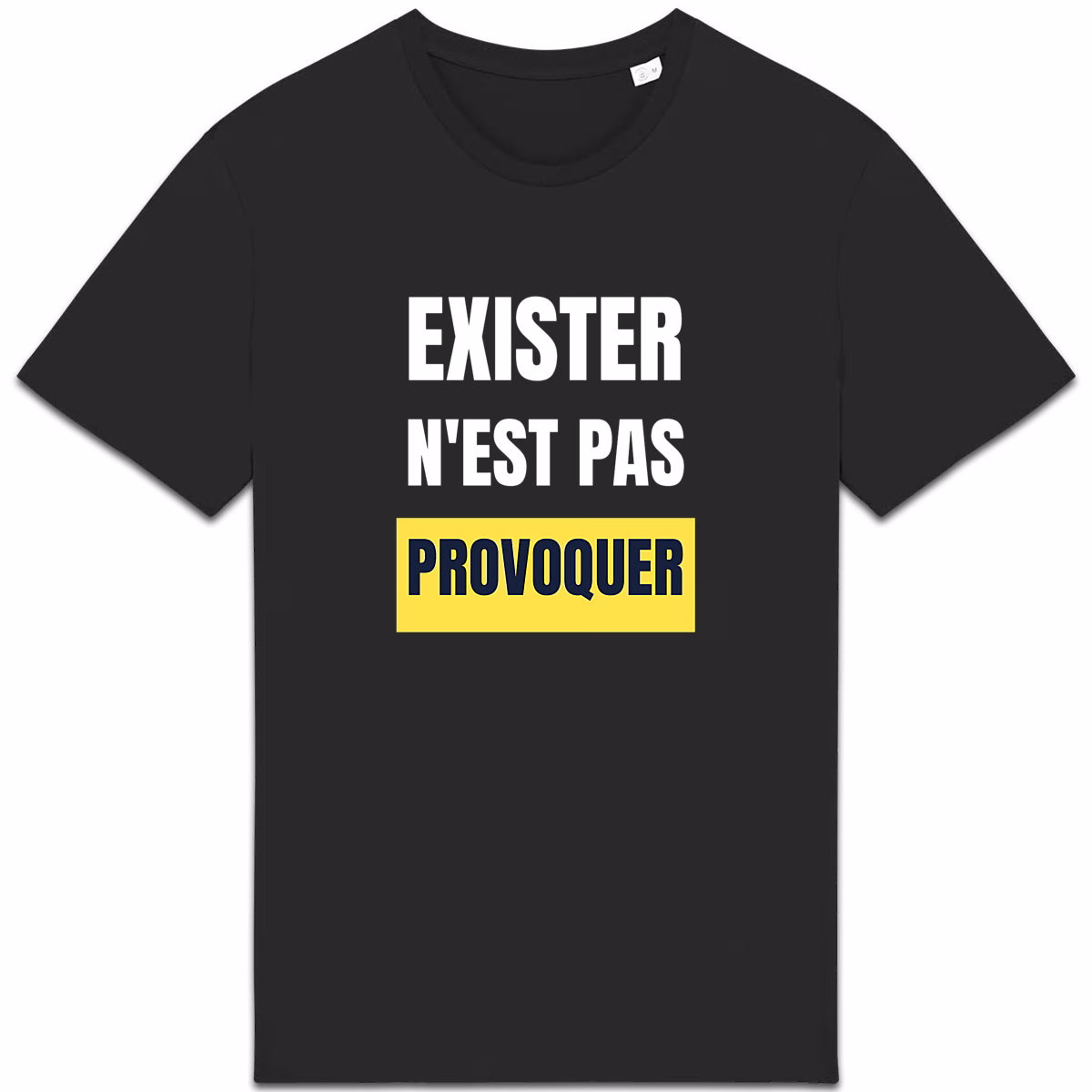 T-shirt LGBT noir Exister n’est pas provoquer