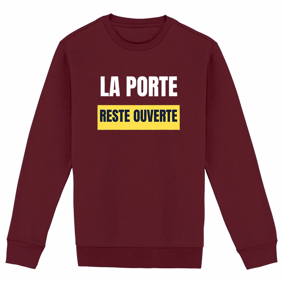 Sweat col rond vivre ensemble La porte reste ouverte