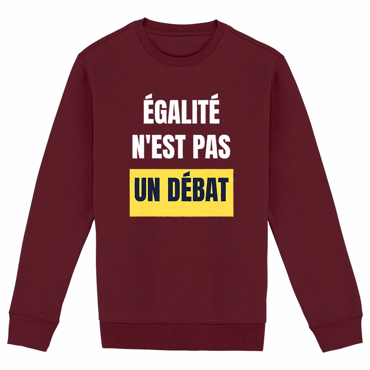 Sweat col rond féministe Égalité n'est pas un débat