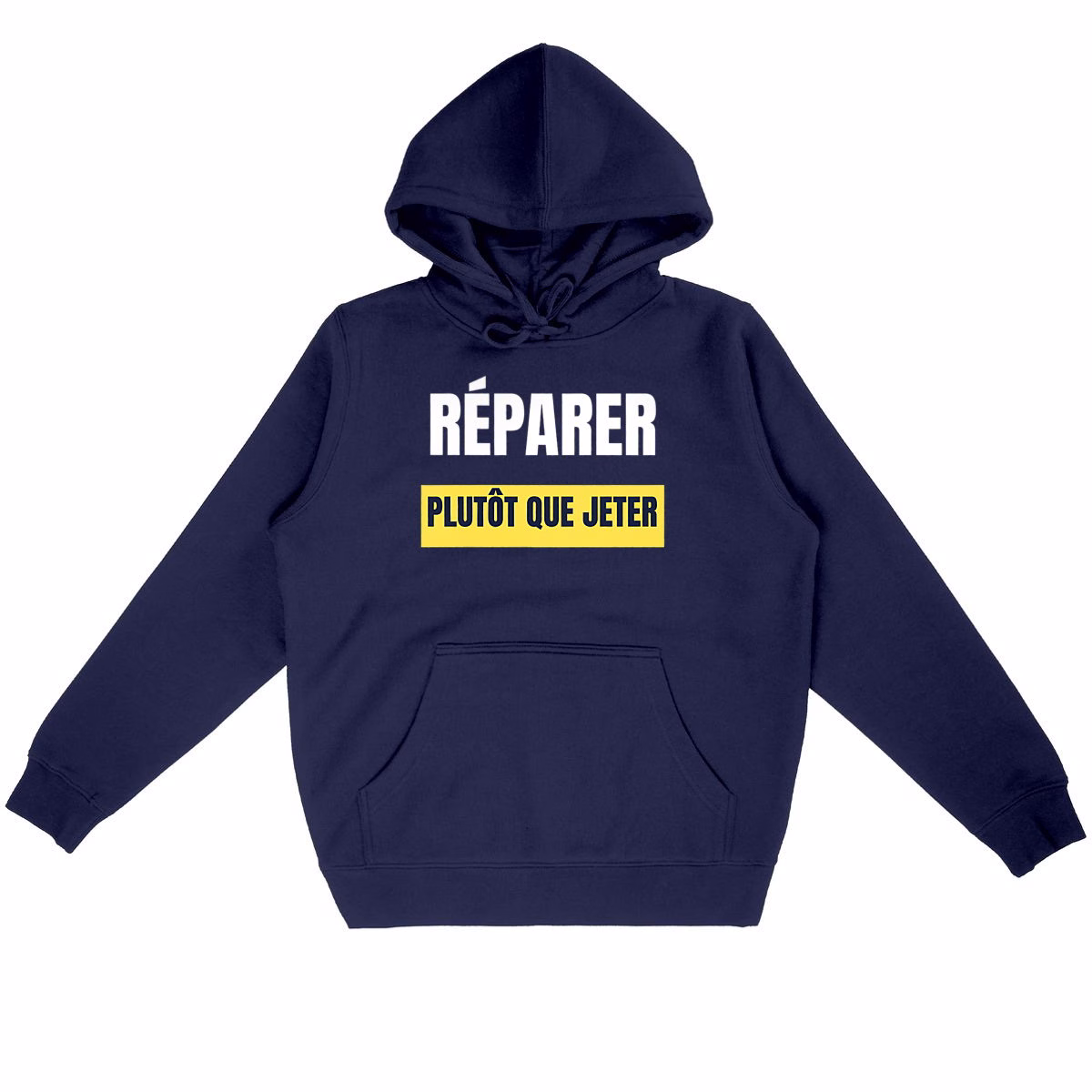 Sweat à capuche léger écologie Réparer plutôt que jeter