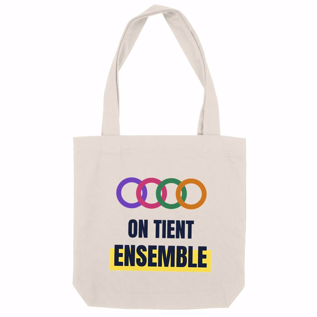 Tote bag vivre ensemble On tient ensemble