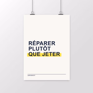 Affiche écologie « Réparer plutôt que jeter »