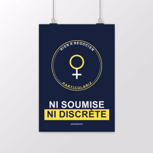 Affiche féministe « Ni soumise ni discrète »