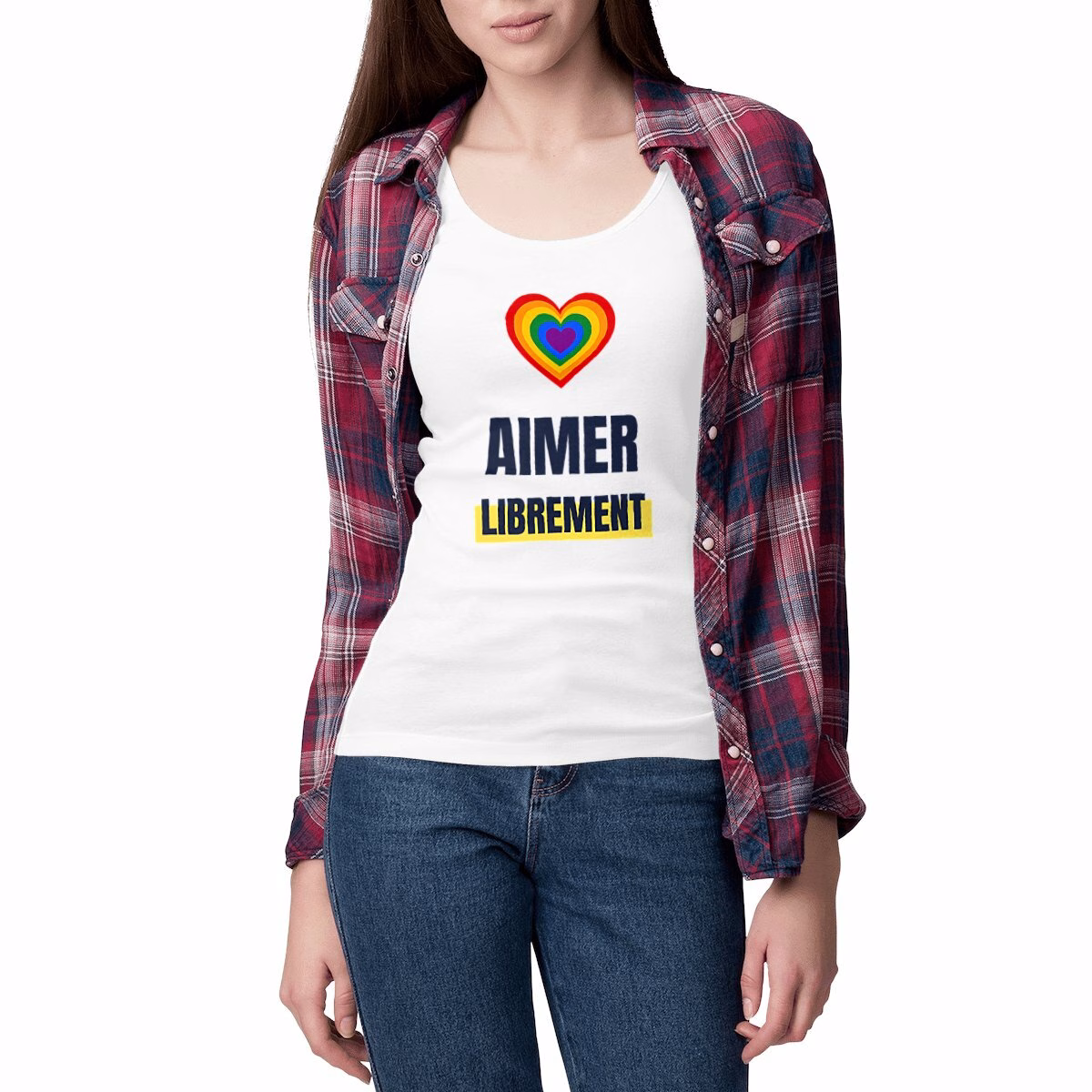 Débardeur LGBT coton bio Aimer librement