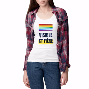 Débardeur LGBT coton bio Visible et fière