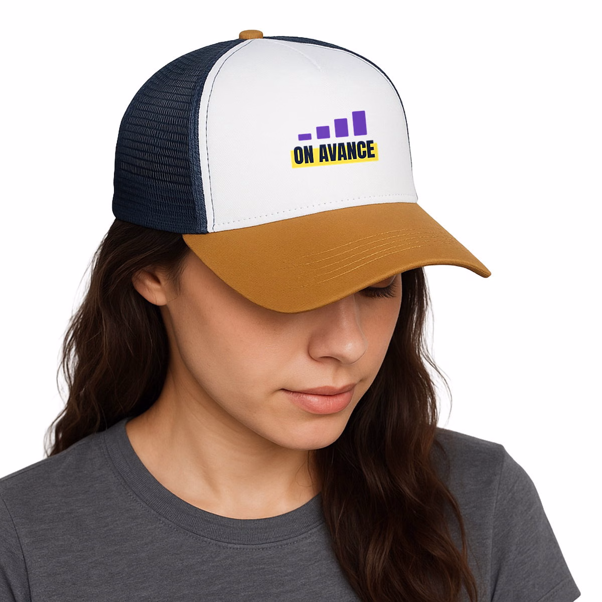 Casquette féministe trucker coton recyclé On avance