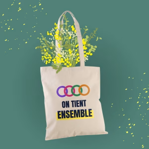 Tote bag vivre ensemble On tient ensemble