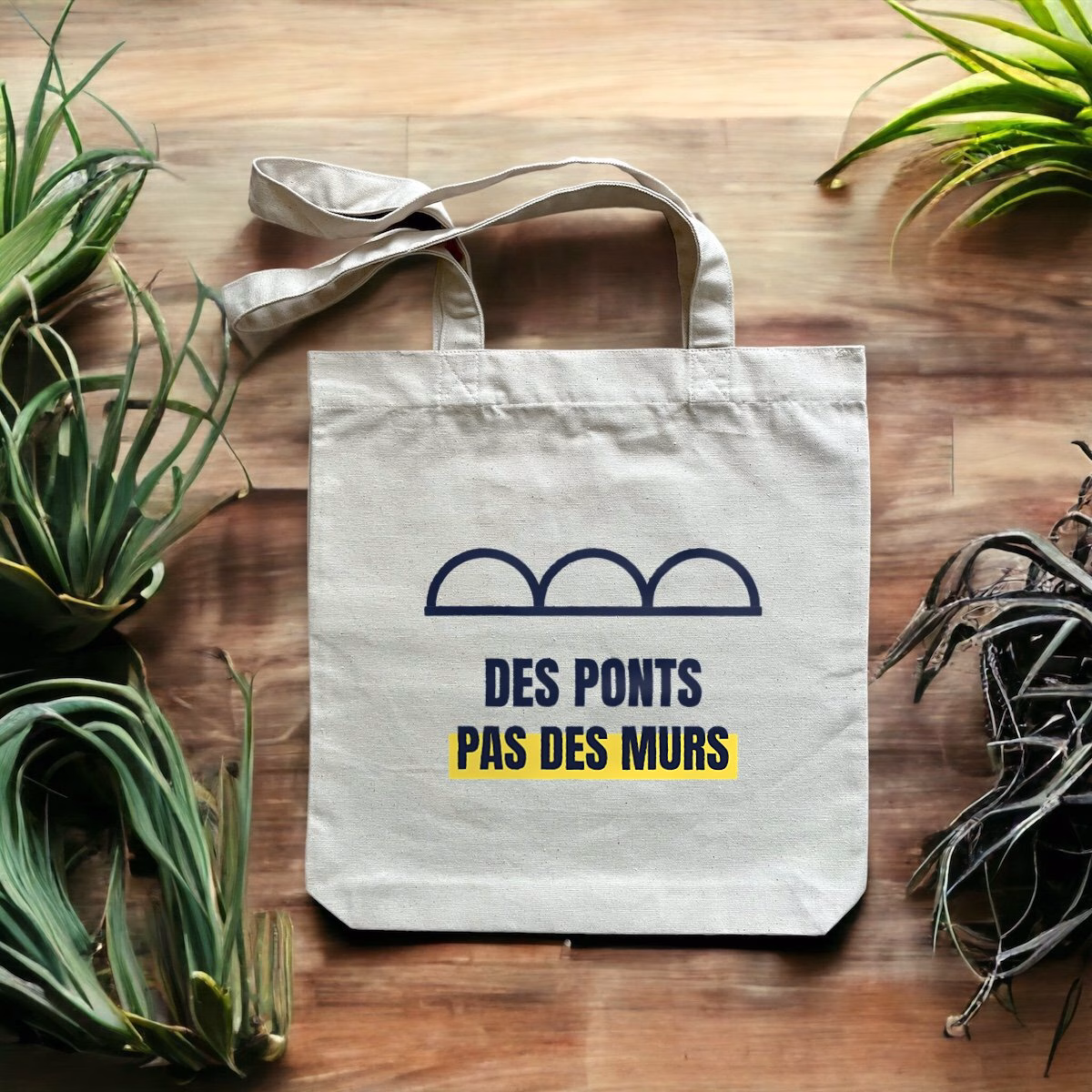 Tote bag vivre ensemble Des ponts, pas des murs