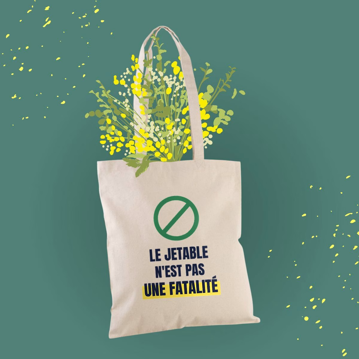 Tote bag écologie Le jetable n'est pas une fatalité