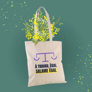 Tote bag féministe À travail égal, salaire égal