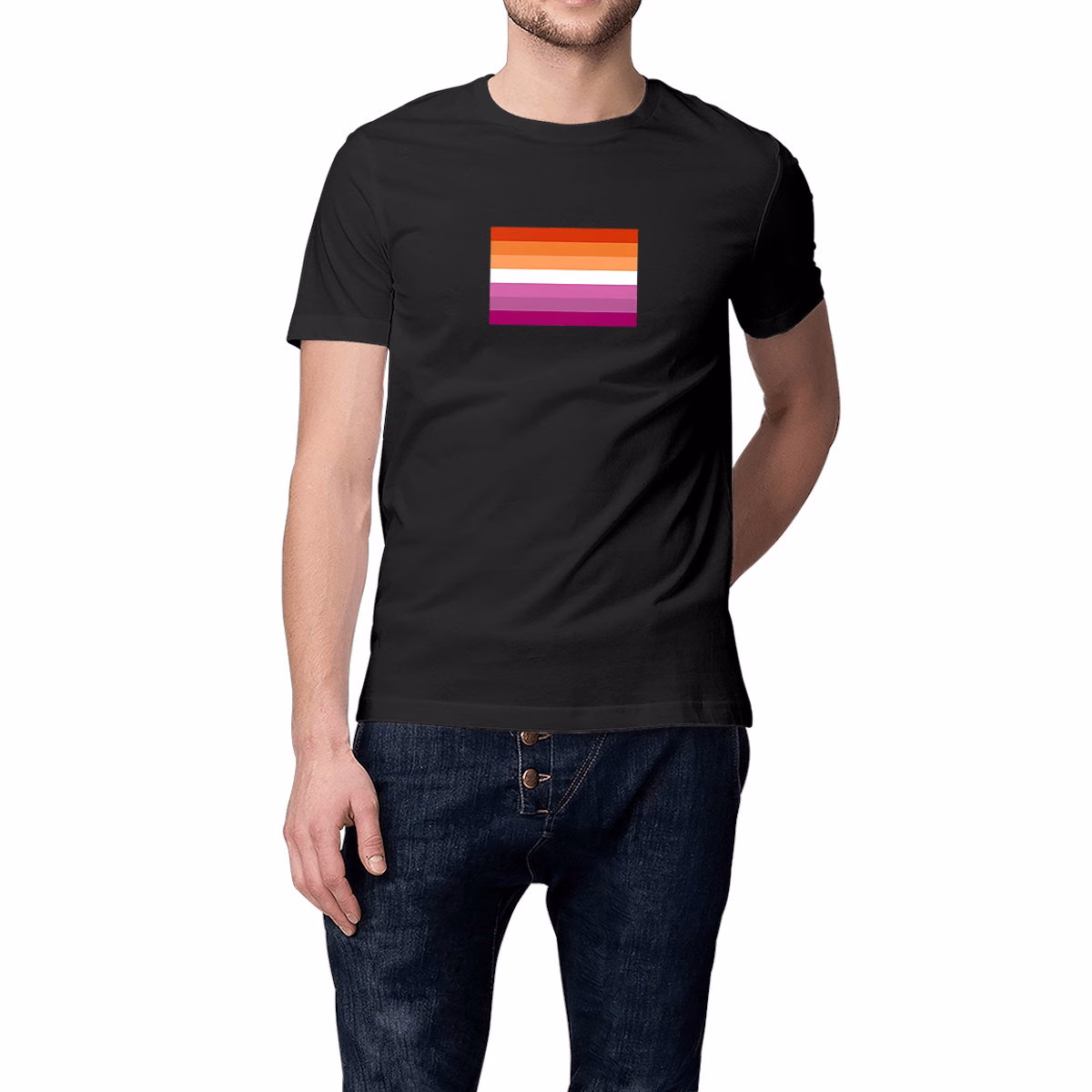 T-shirt aux couleurs du drapeau lesbien