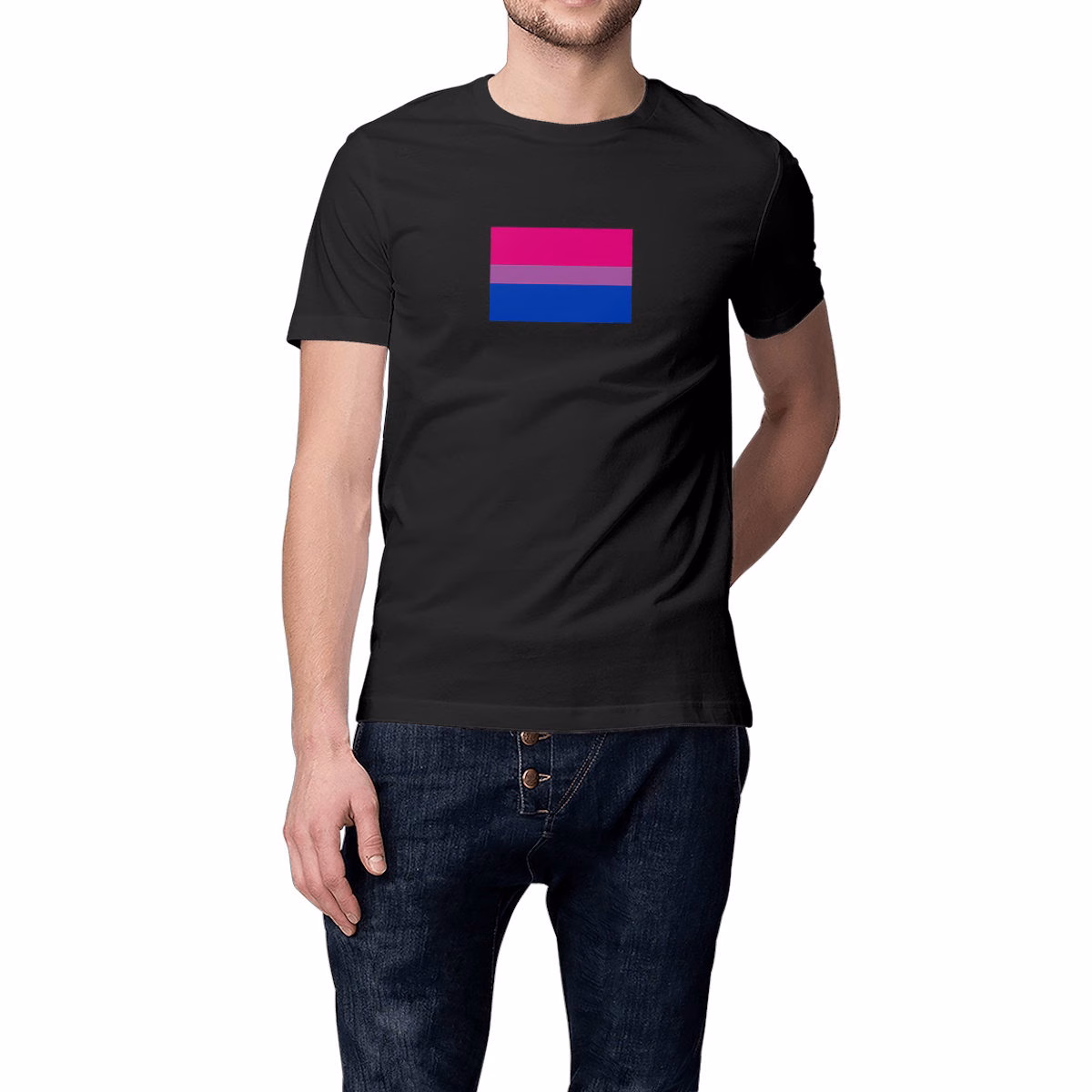 T-shirt aux couleurs du drapeau bisexuel