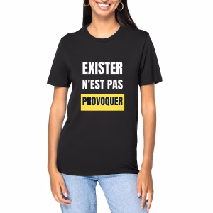 T-shirt LGBT noir Exister n’est pas provoquer