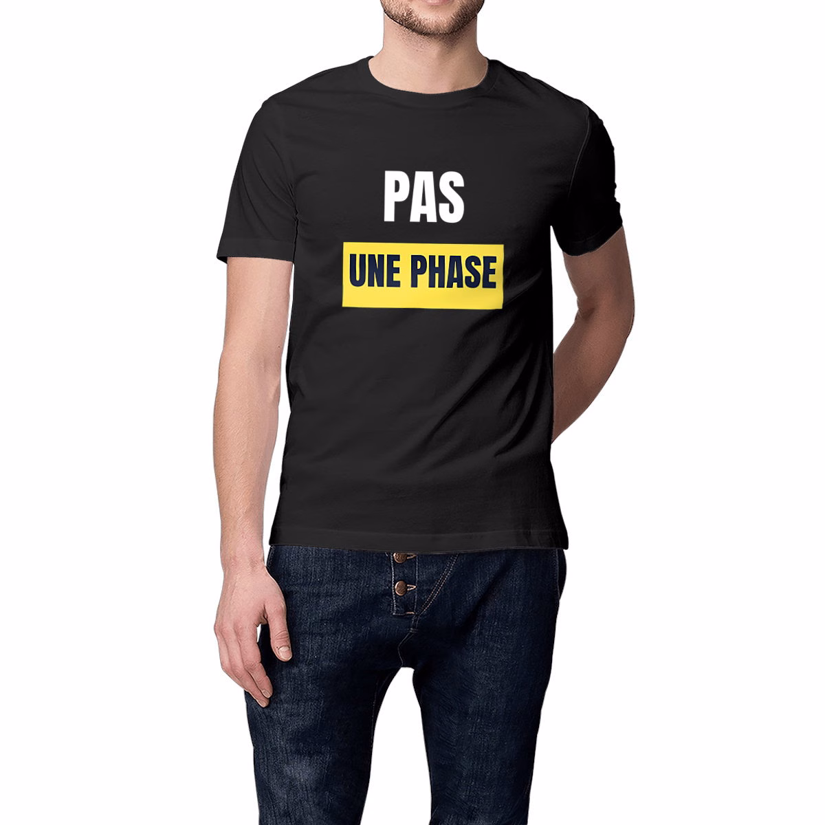 T-shirt LGBT noir Pas une phase