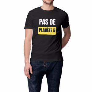 T-shirt écologie noir Pas de planète B
