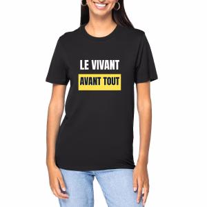 T-shirt écologie noir Le vivant avant tout