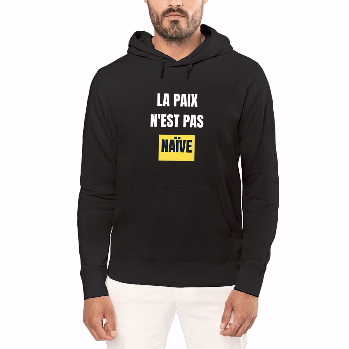 Sweat à capuche léger vivre ensemble La paix n'est pas naïve
