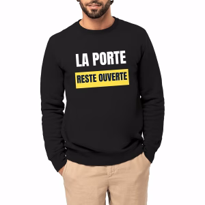 Sweat col rond vivre ensemble La porte reste ouverte